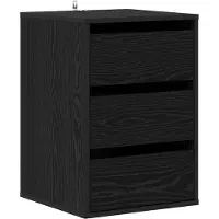 vidaXL Ladekast 3-Lade Zwart Eiken 41 x 40 x 58 cm Bewerkt hout