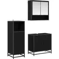 vidaXL Badkamermeubel Set 3 st Zwart Eiken 35 x 37,5 x 100 cm