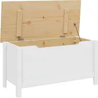vidaXL Opbergbox HILL Wit en honingbruin 90 x 40 x 45 cm