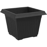 vidaXL Vierkante Bloempot 24 st Zwart 23 x 23 x 17,5 cm Kunststof