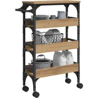 vidaXL Keuken Trolley Artisan Eiken Bewerkt hout