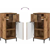 vidaXL Badkamermeubel Set 2 pcs Oud Hout Samengesteld Hout en Metaal