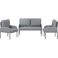 vidaXL Sofa-Sets 3 st Lichtgrijs Multiplex