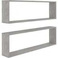 vidaXL Wandschappen kubus 2 st 30x15x30 cm betongrijs