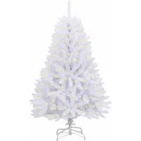 vidaXL Kunstkerstboom 150 LED's PVC en Staal Wit