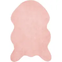 vidaXL Antislip vloerkleed van imitatie konijnenbont OLITE Roze
