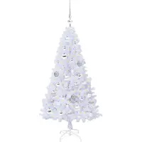 vidaXL Kunstkerstboom met 150 LED Wit 120 cm PVC en Staal