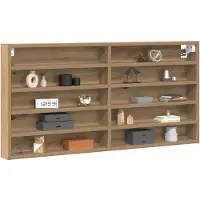 vidaXL Display Kast Muurmontage Artisan Eiken 100 x 8,5 x 50 cm