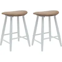 vidaXL Eetstoelen 2 pcs Wit 46 x 37 x 63 cm Massief Rubberhout