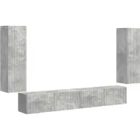 vidaXL Tv Wandkast Set 4 st Beton Grijs Bewerkt hout