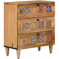 vidaXL Nachtkastje met lade Naturel 50 x 33 x 62 cm Massief Mango Hout