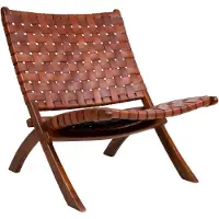 Ebuy24 Monk fauteuil bruin leder.