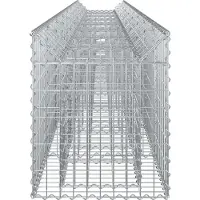 vidaXL Gabionen verhoogde border, 2 stuks, 400 x 50 x 60 cm, verzinkt staal