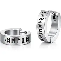 Mendes Rune Script Oorring - Zilverkleurig Viking