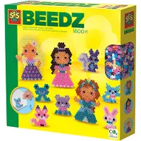 SES Creative - Beedz - Prinsesjes en Dierenvriendjes - 1600 Strijkkralen met Grondplaten en Strijkvellen - Vanaf 5 Jaar