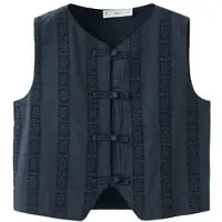 Mango gilet marineblauw Meisjes Katoen Ronde hals Effen - maat 116