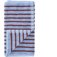 Scandi Living Drift handdoek 30x50 cm. Blauw-rood
