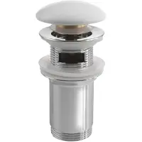 Hak Wastafelafvoer 5/4", klikwaste, keramische stop,10-50mm, wit