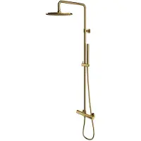 Omnires Y - Doucheset met thermostaat, diameter 25 cm, geborsteld goud Y1244SUGLB