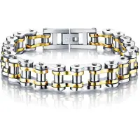 Mendes Heren armband Edelstaal Biker Chain Zilverkleurig Goudkleurig