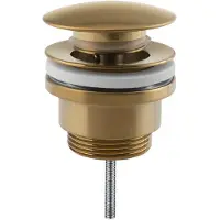 Sapho Wastafelafvoer 5/4", klikwaste, grote stop, 1-5,5cm, mat goud