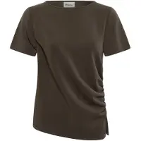 My Essential Wardrobe Dames Tops & T-shirts Mwhelle Assymetric Tee - Taupe - Maat S
