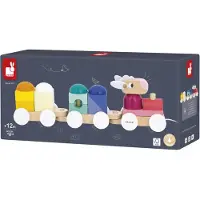 Janod Houten Trein Schaap - Speeltreintje voor peuters