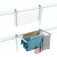 Foxydry Duo 82 cm hangend wasrek - wit - rechthoekige reling