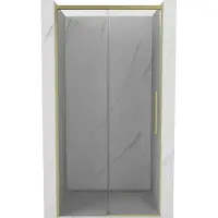 Mexen Rox schuifdeuren voor douche 100 , transparant, geborsteld goud - 8C2-100-000-55-00