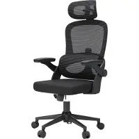 Sihoo M102C ergonomische gaas kantoorstoel, hoge rug bureaustoel met 3D armleuningen, in hoogte verstelbare lendensteun, draaibare computer werkstoel, zwart