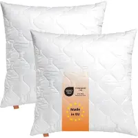 Sleepling Komfort 100 - hoofdkussen 45x45 cm 2-delige set - kussen van polyester - geschikt voor mensen met allergieën - als slaapkussen, bankkussen of sierkussen - Made in EU - 45 x 45 cm - wit