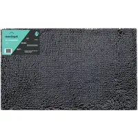 HomeShopXL Badmat - 50x80cm - Donkergrijs Antraciet - Grote Antislip Douchemat Badkamermat of WC mat