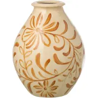 J-Line vaas Bloemen - steengoed - okergeel/wit - large