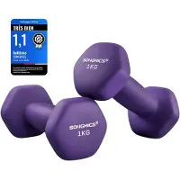 Songmics - Dumbells - Dumbells 1 kg - Hexagon Dumbells - Neopreen Coating - Voor Krachttraining en Fitness
