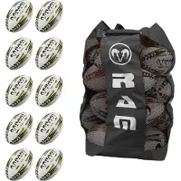 RAM Rugby Victor Elite 10x - Maat 5 - Wedstrijdbal bundel met draagtas - Evolution Rubber-Technology - Nr. 1 Rugby Merk in Europa