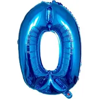 Jumada 's - Feestelijk - Cijferballon - Folie - 70cm - Blauw - Cijfer 0