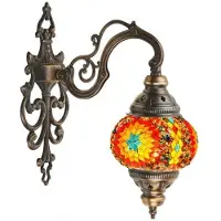 Halay Turkse Wandlamp - Marokkaanse stijl - Mozaïek - 1 stuk - Rode ster met sfeerverlichting
