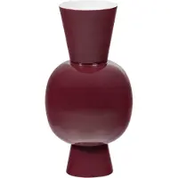 Woood Auri Vaas 20 CM - Metaal - Hoogglans Wijnrood - 38x20x20