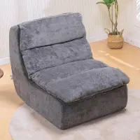 COMHOMA : Comfortabele fauteuil, tv-fauteuil, relaxfauteuil met diepe zit, losse bank, schuimrubberen ligbank. Geen montage nodig, kleur: grijs