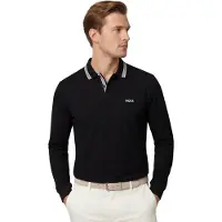 BOSS Shirt 'Plisy' zwart / wit