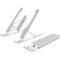 Jumada 's - Laptop Standaard - Verstelbaar - 6 standen - Zilver/Wit