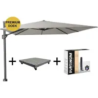 Platinum Challenger T1 premium zweefparasol 400x300 cm manhattan met 120 KG voet en hoes
