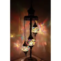 Halay Turkse Lamp - Vloerlamp - Mozaïek Lamp - Multicolour 3 bollen - Handgemaakt en veilig