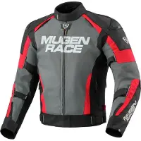 MUGENRACE Romano Donkergrijs Zwart Rode Waterdichte Textieljas Maat 3XL
