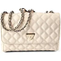 GUESS schoudertas Giully II Compound Convertible Flap Bag Bone crème