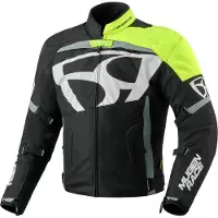MUGENRACE Aggressore-T Zwart Wit Fluo Gele Waterdichte Textieljas Maat 2XL