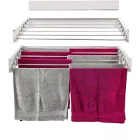 Foxydry Hide 101 cm Wit - Droogrek wandmontage - Intrekbare waslijn voor aan de muur - Kleur Wit - 101 x 50 x 13 cm