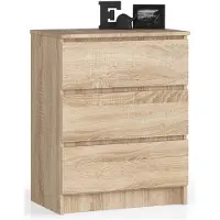 Akord Ladekast K60 met 3 Lades / Furniture Factory / Sonoma Eik / 60 x 77 x 40 cm