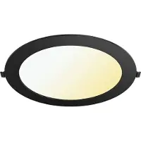 BES LED LED Downlight Inbouwspot Dimbaar - Brinton Thin - 18W 1800lm 120° Bundelhoek - Aanpasbare Lichtkleur 3000K-4000K-6500K - IP40 - Rond - Zwart - Ø229mm Buitenmaat - Ø205mm Zaagmaat