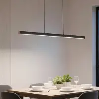 NaiZy Hanglamp Eettafel 36W eetkamerlamp hangend hoogte verstelbaar moderne LED hanglamp zwart eettafellamp koud wit voor eetkamer woonkamer keuken, 100cm